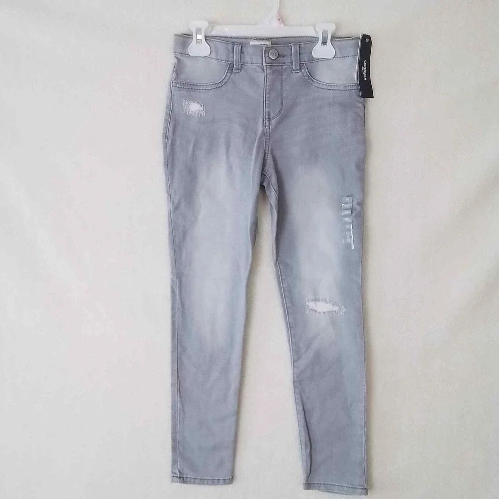 OshKosh Mid Rise Jegging‎ Girl's Size 10 in Light Wash Denim w/ Distressing
